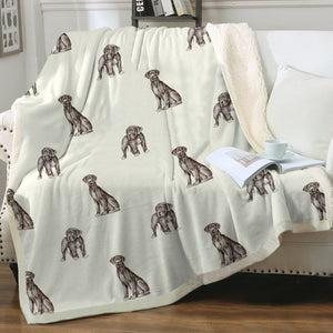 Watercolor Black Great Danes Sherpa Fleece Blanket - 8 Colors-Blanket-Bedding, Blankets, Great Dane, Home Decor-2