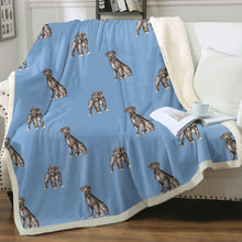 Load image into Gallery viewer, Watercolor Black Great Danes Sherpa Fleece Blanket - 8 Colors-Blanket-Bedding, Blankets, Great Dane, Home Decor-5