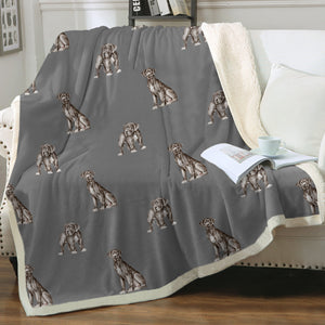 Watercolor Black Great Danes Sherpa Fleece Blanket - 8 Colors-Blanket-Bedding, Blankets, Great Dane, Home Decor-7