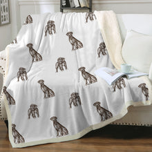 Load image into Gallery viewer, Watercolor Black Great Danes Sherpa Fleece Blanket - 8 Colors-Blanket-Bedding, Blankets, Great Dane, Home Decor-Crisp White-Single-15