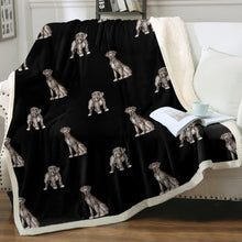 Load image into Gallery viewer, Watercolor Black Great Danes Sherpa Fleece Blanket - 8 Colors-Blanket-Bedding, Blankets, Great Dane, Home Decor-Midnight Black-Single-22