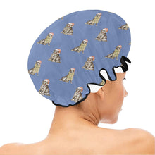 Load image into Gallery viewer, Watercolor Black Labrador Christmas Elastic Reusable Shower Caps-Accessories-Accessories, Black Labrador, Christmas, Dog Mom Gifts, Labrador-12