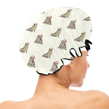 Load image into Gallery viewer, Watercolor Black Labrador Christmas Elastic Reusable Shower Caps-Accessories-Accessories, Black Labrador, Christmas, Dog Mom Gifts, Labrador-4