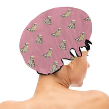 Load image into Gallery viewer, Watercolor Black Labrador Christmas Elastic Reusable Shower Caps-Accessories-Accessories, Black Labrador, Christmas, Dog Mom Gifts, Labrador-8