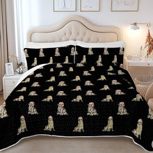 Load image into Gallery viewer, Watercolor Black Labrador Christmas Quilted Bedding Set-Bedding-Bedding,Blankets,Christmas,Home Decor-10