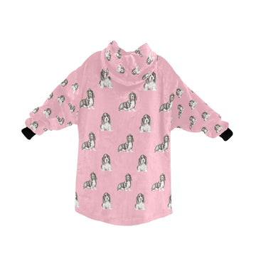 Watercolor Black Mask Basset Hounds Blanket Hoodie-Blanket-Apparel, Basset Hound, Blanket Hoodie, Blankets, Dog Mom Gifts-15