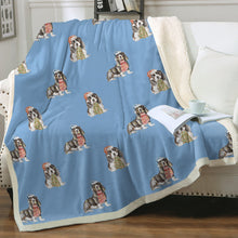 Load image into Gallery viewer, Watercolor Black Mask Basset Hounds Christmas Blanket - 8 Colors-Blanket-Basset Hound, Bedding, Blankets, Home Decor-21