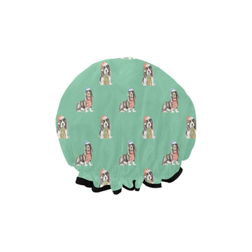 Watercolor Black Mask Basset Hounds Christmas-14