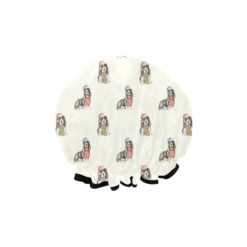 Watercolor Black Mask Basset Hounds Christmas-3