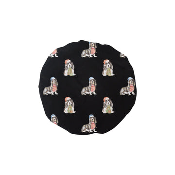 Watercolor Black Mask Basset Hounds Christmas-Black-ONE SIZE-17