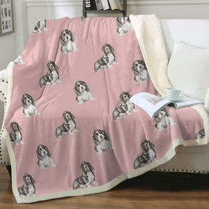 Watercolor Black Mask Basset Hounds Fleece Blanket - 8 Colors-Blanket-Basset Hound, Bedding, Blankets, Home Decor-4