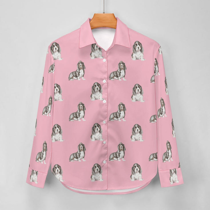 Watercolor Black Mask Basset Hounds Women's Shirt-Apparel-Apparel, Basset Hound, Dog Mom Gifts, Shirt-16