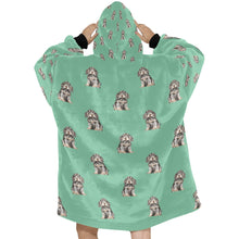 Load image into Gallery viewer, Watercolor Black Tan Cocker Spaniels Blanket Hoodie-Blanket-Apparel, Blanket Hoodie, Blankets, Cocker Spaniel, Dog Mom Gifts-27