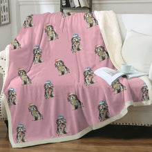 Load image into Gallery viewer, Watercolor Black Tan Cocker Spaniels Christmas Blanket - 8 Colors-Blanket-Bedding, Blankets, Christmas, Cocker Spaniel, Home Decor-22