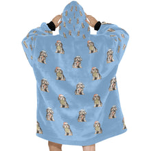 Load image into Gallery viewer, Watercolor Black Tan Cocker Spaniels Christmas Blanket Hoodie-Blanket-Apparel, Blanket Hoodie, Blankets, Christmas, Cocker Spaniel, Dog Mom Gifts-16