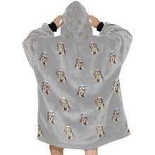 Load image into Gallery viewer, Watercolor Black Tan Cocker Spaniels Christmas Blanket Hoodie-Blanket-Apparel, Blanket Hoodie, Blankets, Christmas, Cocker Spaniel, Dog Mom Gifts-32