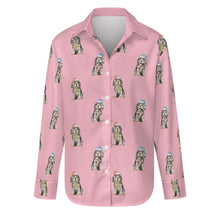 Load image into Gallery viewer, Watercolor Black Tan Cocker Spaniels Christmas Women&#39;s Shirt-Apparel-Apparel, Christmas, Cocker Spaniel, Dog Mom Gifts, Shirt-Light Pink-S-17