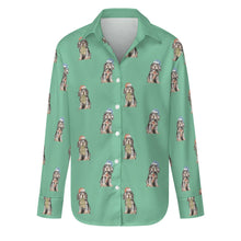 Load image into Gallery viewer, Watercolor Black Tan Cocker Spaniels Christmas Women&#39;s Shirt-Apparel-Apparel, Christmas, Cocker Spaniel, Dog Mom Gifts, Shirt-Mint Green-S-29