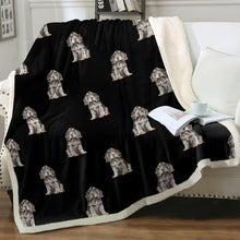 Load image into Gallery viewer, Watercolor Black Tan Cocker Spaniels Fleece Blanket - 8 Colors-Blanket-Bedding, Blankets, Cocker Spaniel, Home Decor-7