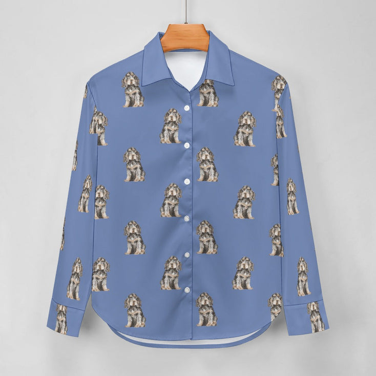 Watercolor Black Tan Cocker Spaniels Women's Shirt-Apparel-Apparel, Cocker Spaniel, Dog Mom Gifts, Shirt-25