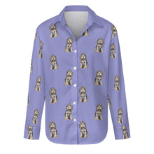 Load image into Gallery viewer, Watercolor Black Tan Cocker Spaniels Women&#39;s Shirt-Apparel-Apparel, Cocker Spaniel, Dog Mom Gifts, Shirt-Lavender Purple-S-32