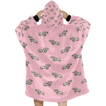 Load image into Gallery viewer, Watercolor Black Tan Dachshund Puppy Blanket Hoodie-Blanket-Apparel, Blanket Hoodie, Blankets, Dachshund, Dog Mom Gifts-17