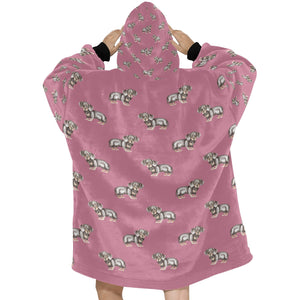 Watercolor Black Tan Dachshund Puppy Blanket Hoodie-Blanket-Apparel, Blanket Hoodie, Blankets, Dachshund, Dog Mom Gifts-19