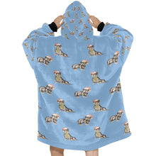 Load image into Gallery viewer, Watercolor Black Tan Dachshunds Christmas Blanket Hoodie-Blanket-Apparel, Blanket Hoodie, Blankets, Christmas, Dachshund, Dog Mom Gifts-16