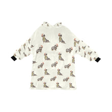 Load image into Gallery viewer, Watercolor Black Tan Dachshunds Christmas Blanket Hoodie-Blanket-Apparel, Blanket Hoodie, Blankets, Christmas, Dachshund, Dog Mom Gifts-Ivory5-ONE SIZE-1