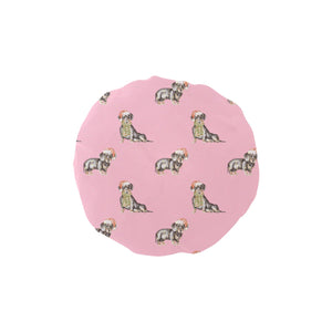 Watercolor Black Tan Dachshunds Christmas Elastic Reusable Shower Caps-Accessories-Accessories, Christmas, Dachshund, Dog Mom Gifts-Pink-ONE SIZE-5