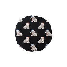 Load image into Gallery viewer, Watercolor Black Tan English Bulldogs Puppies Christmas Elastic Reusable Shower Caps-Accessories-Accessories, Christmas, Dog Mom Gifts, English Bulldog-Black-ONE SIZE-18