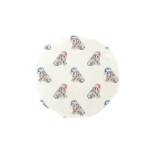 Load image into Gallery viewer, Watercolor Black Tan English Bulldogs Puppies Christmas Elastic Reusable Shower Caps-Accessories-Accessories, Christmas, Dog Mom Gifts, English Bulldog-Ivory1-ONE SIZE-1
