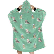 Load image into Gallery viewer, Watercolor Black Tan Shiba Inus Christmas Blanket Hoodie-Blanket-Apparel, Blanket Hoodie, Blankets, Dog Mom Gifts, Shiba Inu-30