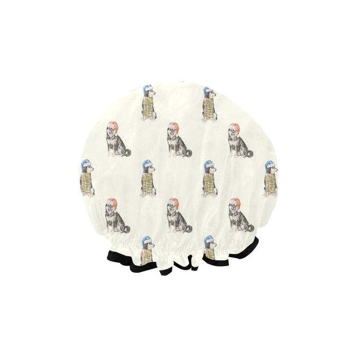 Watercolor Black Tan Shiba Inus Christmas Elastic Reusable Shower Caps-Accessories-Accessories, Christmas, Dog Mom Gifts, Shiba Inu-3