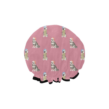 Watercolor Black Tan Shiba Inus Christmas Elastic Reusable Shower Caps-Accessories-Accessories, Christmas, Dog Mom Gifts, Shiba Inu-6