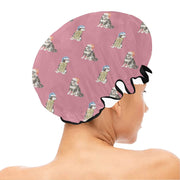 Watercolor Black Tan Shiba Inus Christmas Elastic Reusable Shower Caps-Accessories-Accessories, Christmas, Dog Mom Gifts, Shiba Inu-8