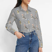 Watercolor Black Tan Shiba Inus Christmas Women's Shirt-Apparel-Apparel, Dog Mom Gifts, Shiba Inu, Shirt, Whippet-38