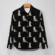 Watercolor Black Tan Shiba Inus Christmas Women's Shirt-Apparel-Apparel, Dog Mom Gifts, Shiba Inu, Shirt, Whippet-44