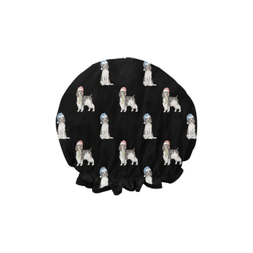 Watercolor Black Tri Springer Spaniel Christmas Elastic Reusable Shower Caps-Accessories-Accessories, Christmas, Dog Mom Gifts, English Springer Spaniel-18