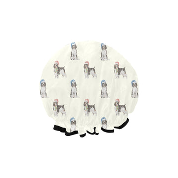 Watercolor Black Tri Springer Spaniel Christmas Elastic Reusable Shower Caps-Accessories-Accessories, Christmas, Dog Mom Gifts, English Springer Spaniel-3