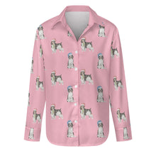 Load image into Gallery viewer, Watercolor Black Tri Springer Spaniel Christmas Women&#39;s Shirt-Apparel-Apparel, Christmas, Dog Mom Gifts, English Springer Spaniel, Shirt-Light Pink-S-5