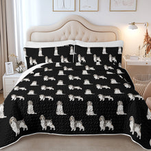 Load image into Gallery viewer, Watercolor Black Tri Springer Spaniels Quilted Bedding Set-Bedding-Bedding,Blankets,Christmas,Home Decor-10
