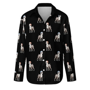 Watercolor Black White Boxer Dogs Christmas-S-Black-40