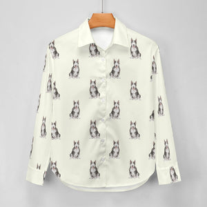 Watercolor Black White Bull Terrier Women's Shirt - 9 Colors-Apparel-Apparel, Bull Terrier, Dog Mom Gifts, Shirt-13