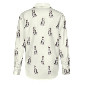 Watercolor Black White Bull Terrier Women's Shirt - 9 Colors-Apparel-Apparel, Bull Terrier, Dog Mom Gifts, Shirt-15