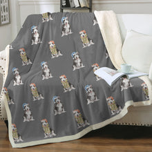 Load image into Gallery viewer, Watercolor Black White Bull Terriers Christmas Blanket - 8 Colors-Blanket-Bedding, Blankets, Bull Terrier, Christmas, Home Decor-10