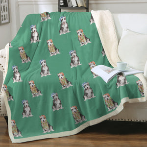 Watercolor Black White Bull Terriers Christmas Blanket - 8 Colors-Blanket-Bedding, Blankets, Bull Terrier, Christmas, Home Decor-11