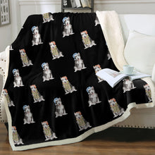 Load image into Gallery viewer, Watercolor Black White Bull Terriers Christmas Blanket - 8 Colors-Blanket-Bedding, Blankets, Bull Terrier, Christmas, Home Decor-15