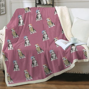 Watercolor Black White Bull Terriers Christmas Blanket - 8 Colors-Blanket-Bedding, Blankets, Bull Terrier, Christmas, Home Decor-17