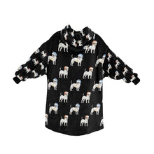 Load image into Gallery viewer, Watercolor Black White Russell Terriers Christmas Blanket Hoodie-Blanket-Apparel, Blanket Hoodie, Blankets, Dog Mom Gifts, Jack Russell Terrier-11